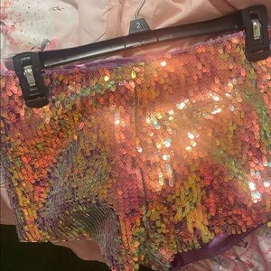 Nasty Gal Multicolor Sequin Skirt